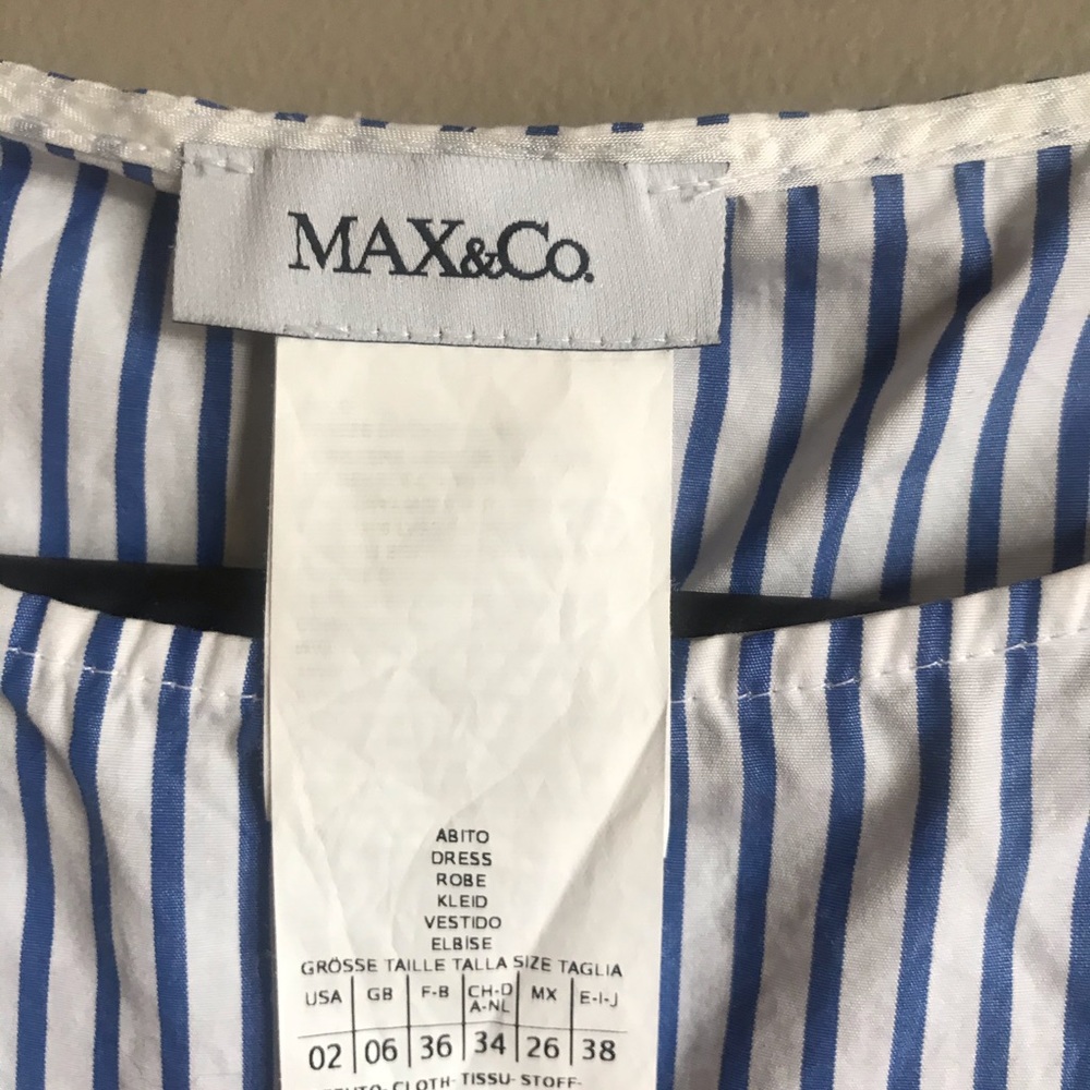 Max & Co. blue white striped summer dress size s - Picture 3 of 3